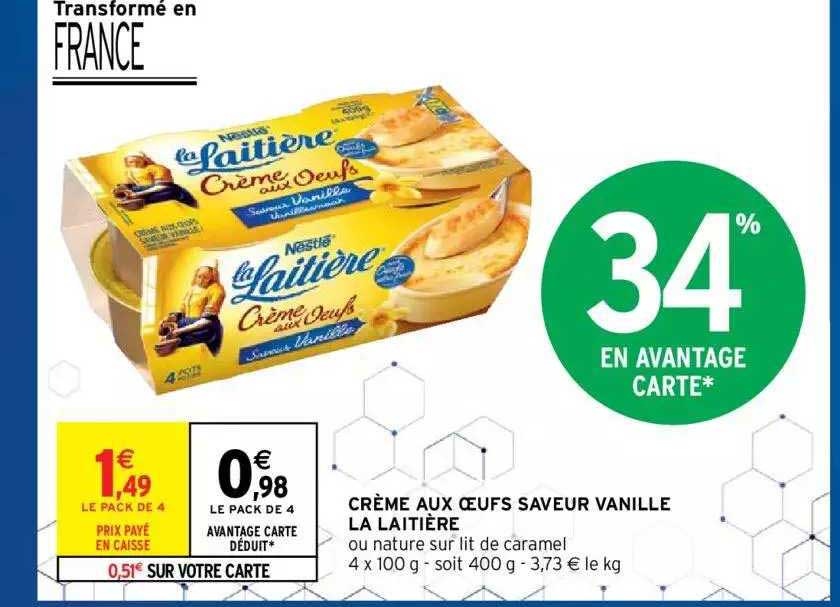 Crème Aux Oeufs Saveur Vanille La Laitière
