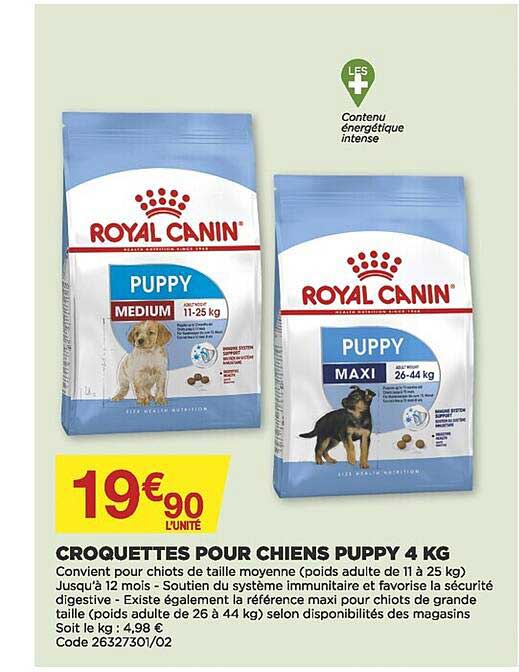 croquettes pour chiens puppy 4 kg royal canin