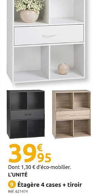 étagère 4 Cases + Tiroir
