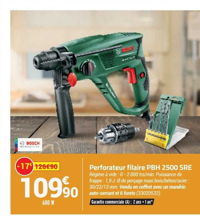 perforateur filaire pbh 2500 sre bosch