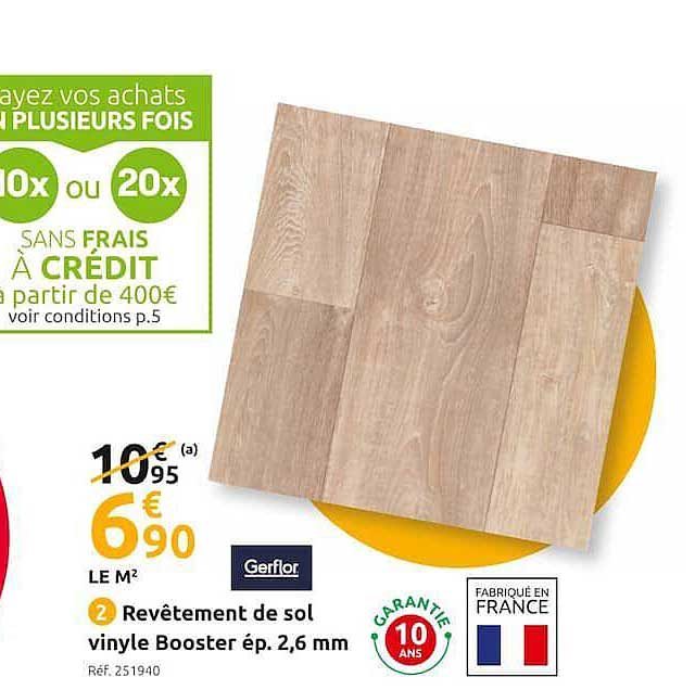 revêtement de sol vinyle booster ép. 2,6 mm gerflor