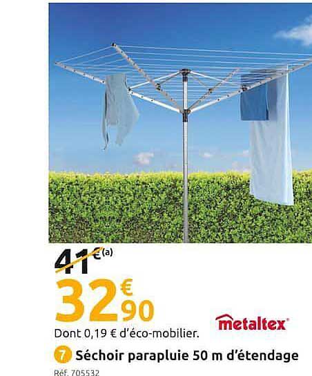 séchoir parapluie 50 m d'étendage metaltex
