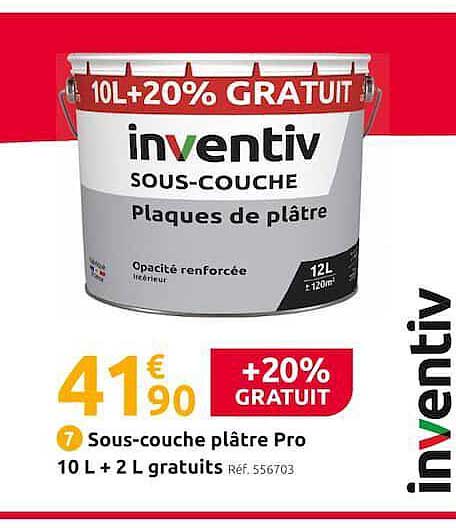 sous-couche plâtre pro 10l + 2l gratuits inventiv