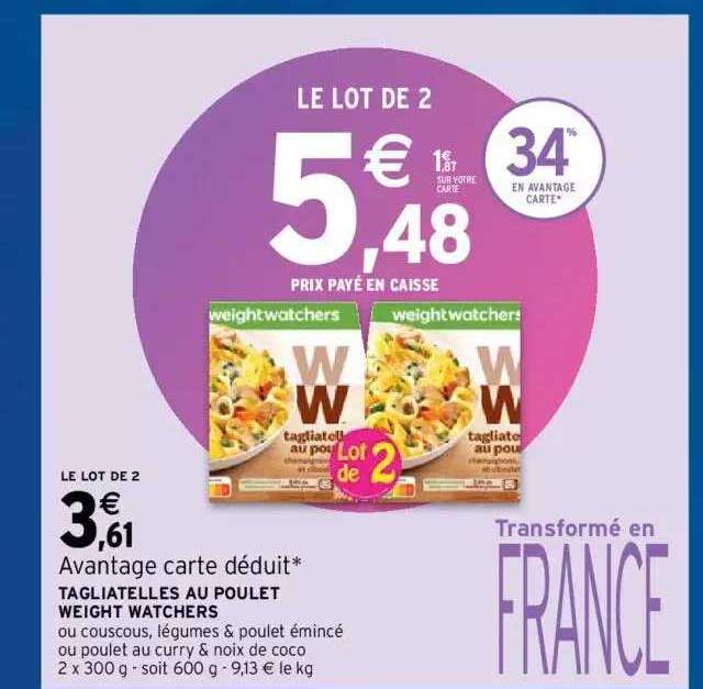 tagliatelles au poulet weight watchers