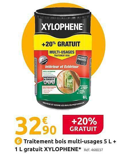 traitement bois multi-usages 5l + 1l gratuit xylophene