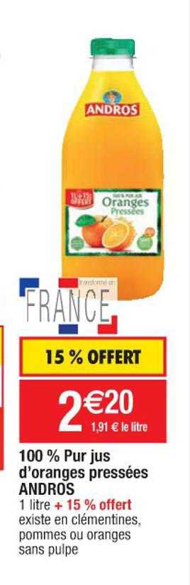 100% pur jus d'oranges pressées andros