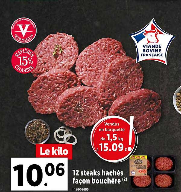 12 steaks hachés façon bouchère