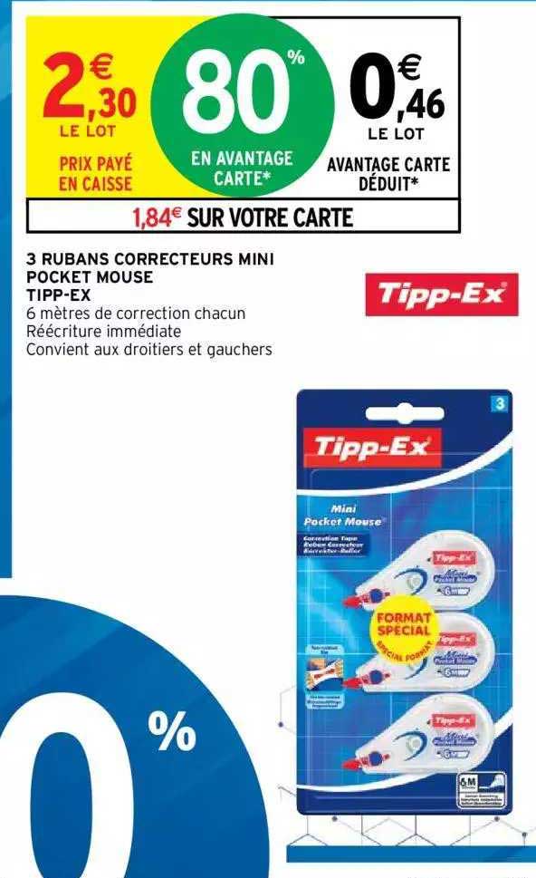 3 Rubans Correcteurs Mini Pocket Mouse Tipp-ex