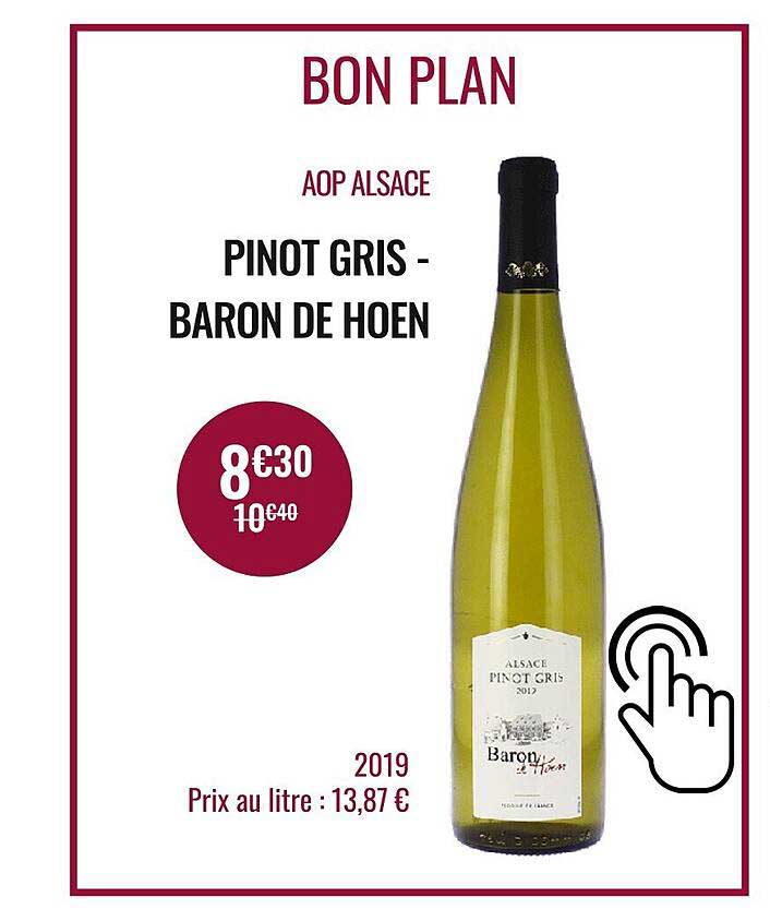 aop alsace pinot gris - baron de hoen