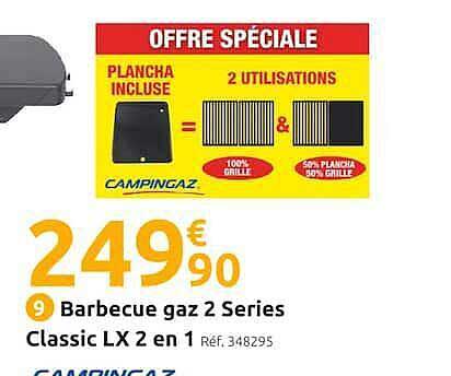 barbecue gaz 2 séries classic lx 2 en 1 campingaz