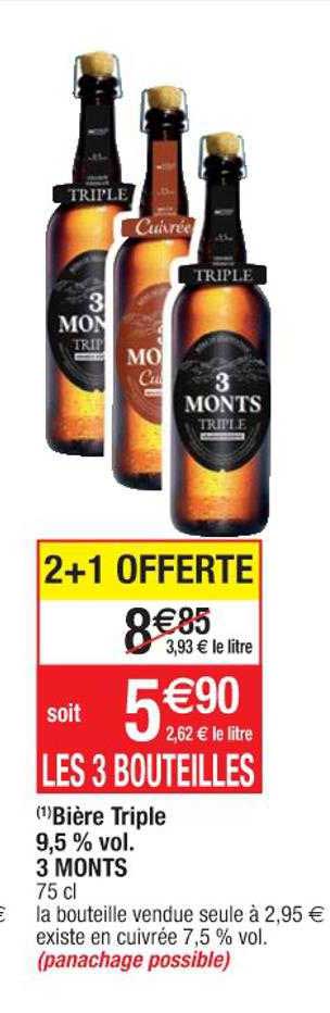bière triple 9,5% vol. 3 monts