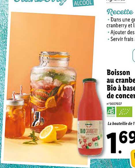 Boisson Au Cranberry Bio à Base De Concentré