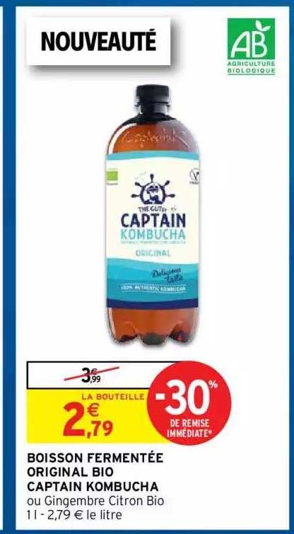 Boisson Fermentée Original Bio Captain Kombucha