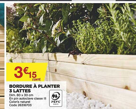 bordure à planter 3 lattes