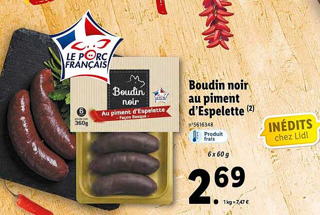 boudin noir au piment d'espelette