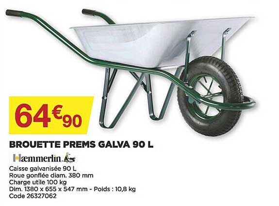 Brouette Prems Galva 90l Haemmerlin