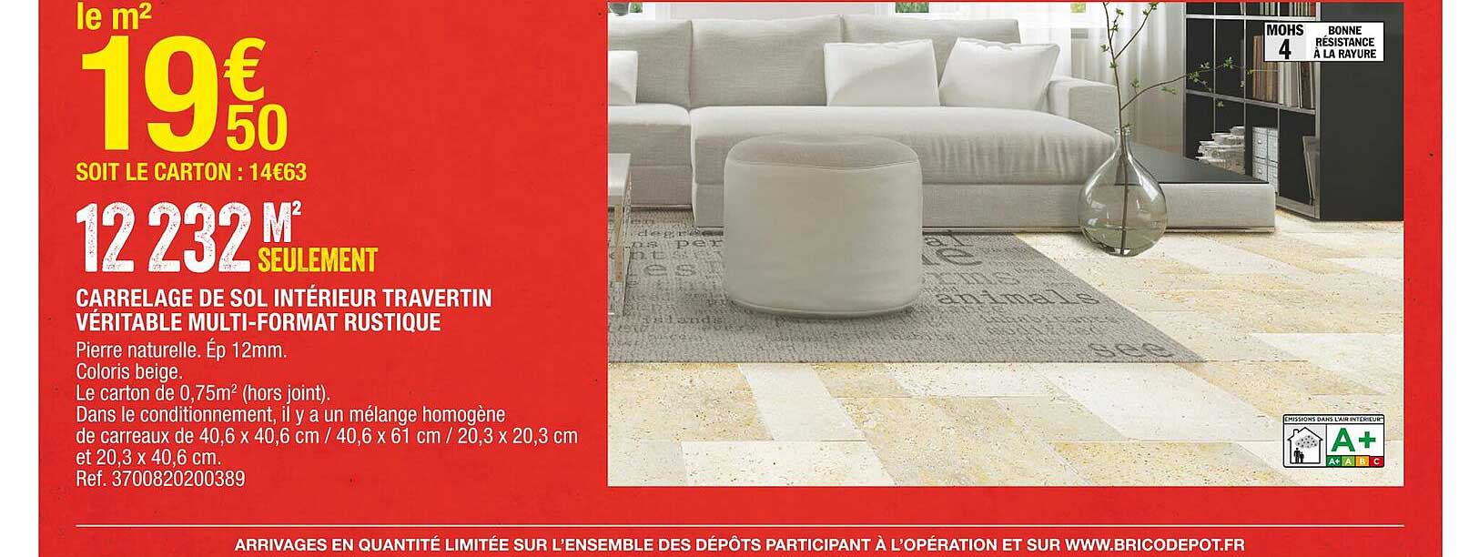 Carrelage De Sol Intérieur Travertin Véritable Multi-format Rustique