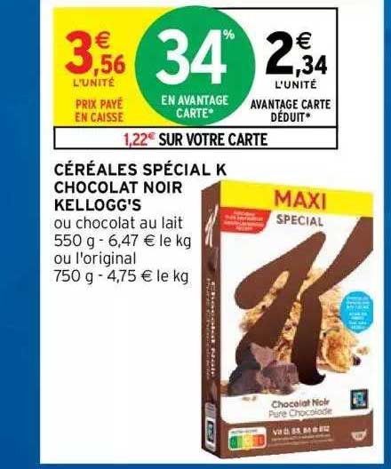Céréales Spécial K Chocolat Noir Kellogg's