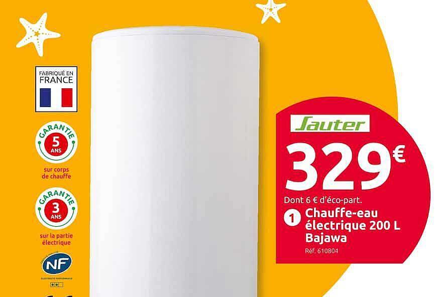 chauffe-eau électrique 200l bajawa sauter