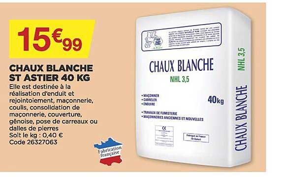 chaux blanche st astier 40 kg
