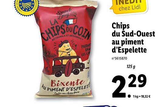 chips du sud-ouest au piment d'espelette