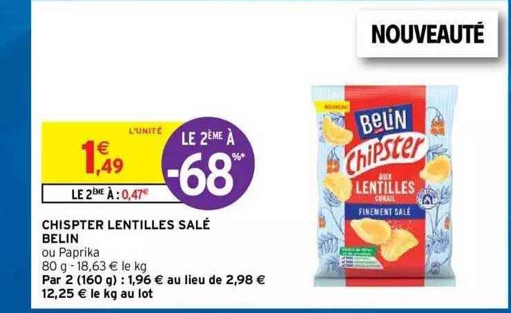 Chipster Lentilles Salé Belin