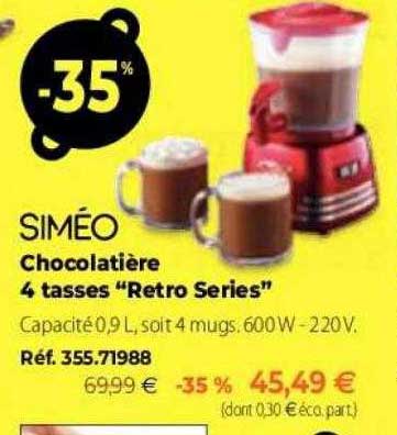 chocolatière 4 tasses "retro series" siméo