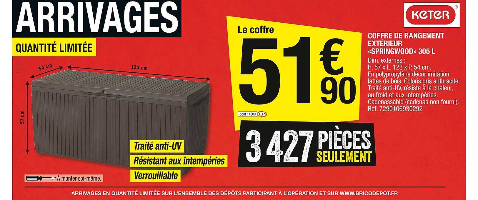 Coffre De Rangement Extérieur «springwood» 305l Keter