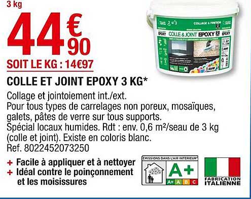 colle et joint epoxy 3 kg