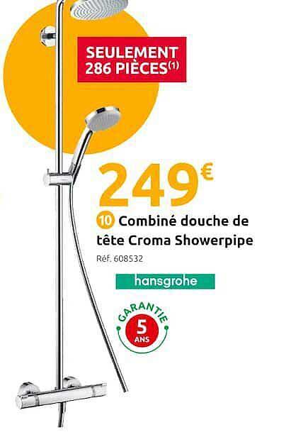 combiné douche de tête croma showerpipe