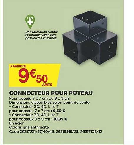 connecteur pour poteau