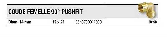 coude femelle 90° pushfit