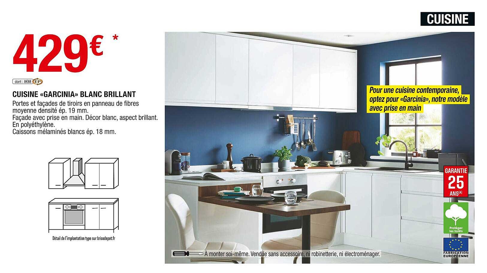 cuisine «garcinia» blanc brillant