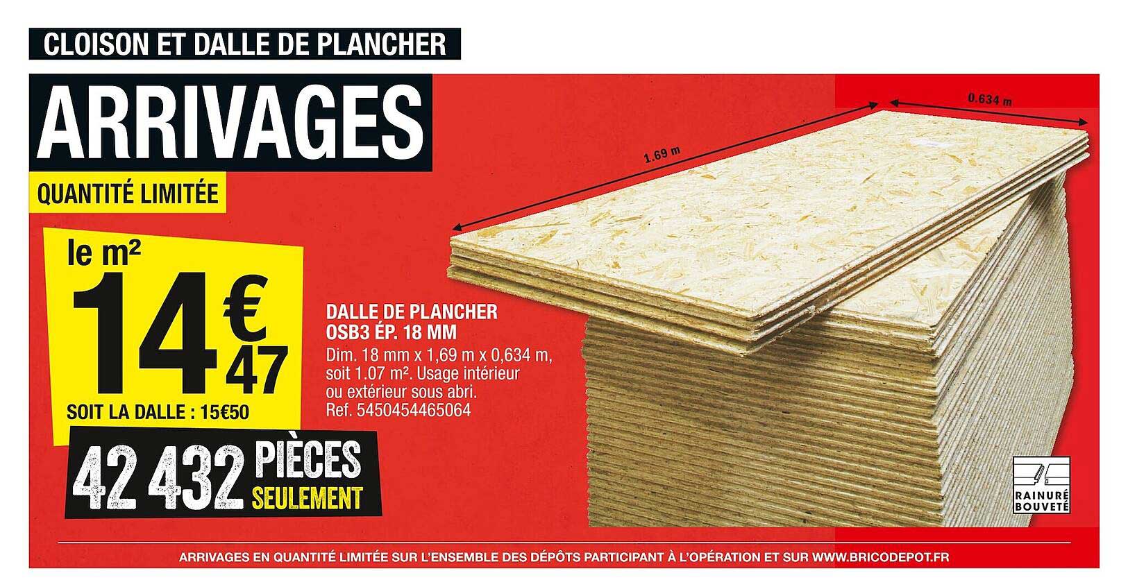 dalle de plancher osb3 ép. 18 mm