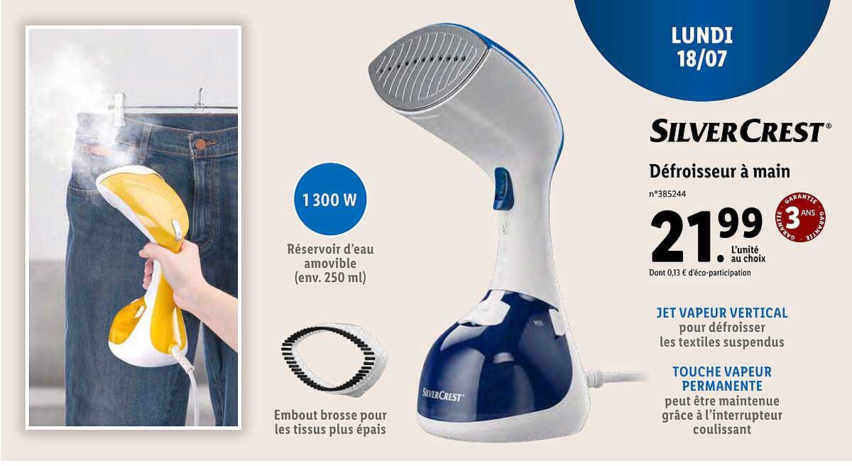 défroisseur à main silver crest