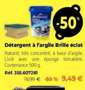 détergent à l'argile brille éclat