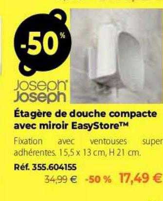 étagère De Douche Compacte Avec Miroir Easystore