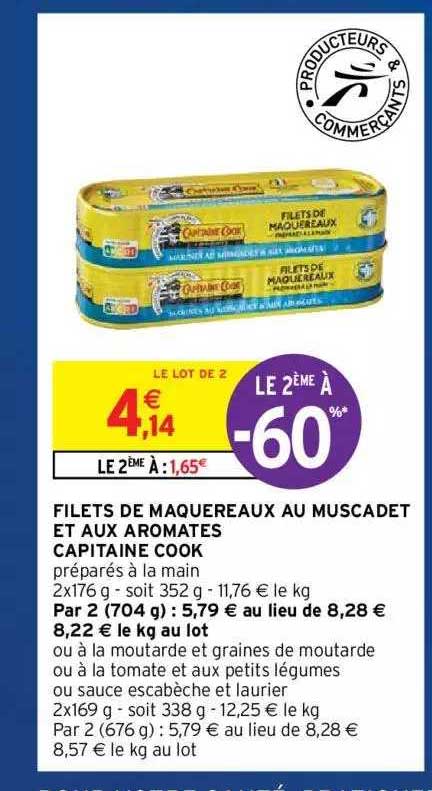 filets de maquereaux au muscadet et aux aromates capitaine cook