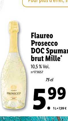 flaureo prosecco doc spumante brut mille