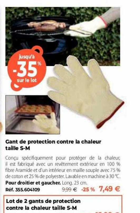 gant de protection contre la chaleur taille s-m