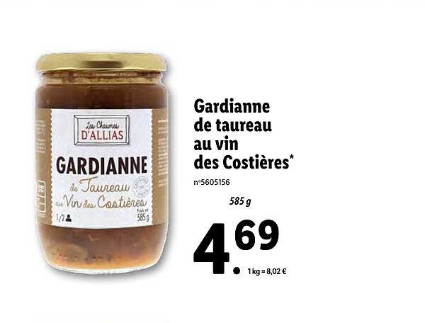 gardianne de taureau au vin des costières