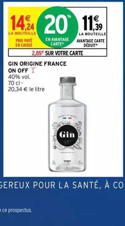 gin origine france on off
