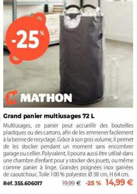 grand panier multiusages 72l mathon