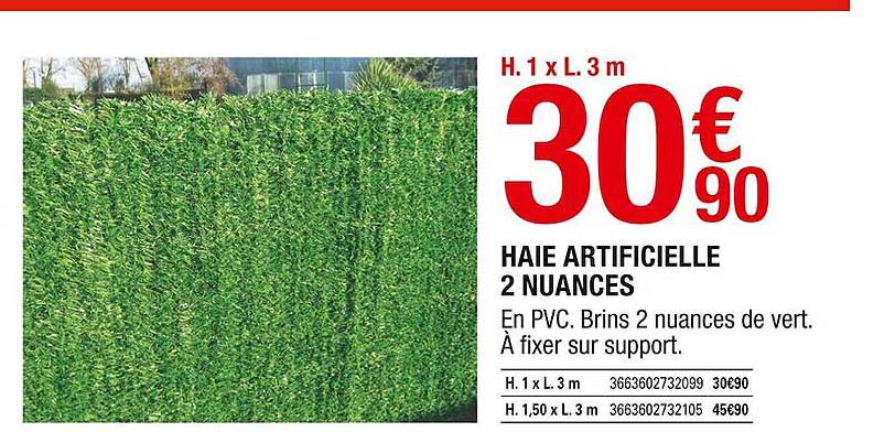 haie artificielle 2 nuances