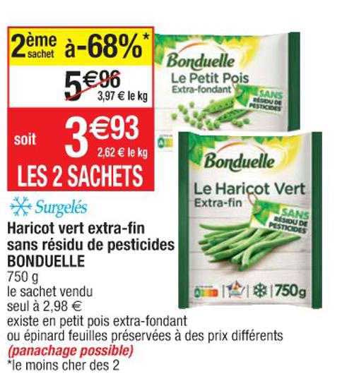 haricot vert extra-fin sans résidu de pesticides bonduelle