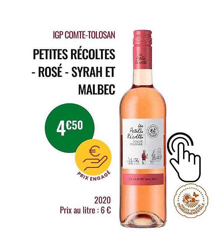 igp comte-tolosan petites récoltes - rosé - syrah et malbec