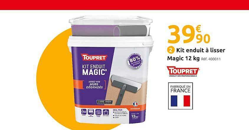 kit enduit à lisser magic 12 kg toupret