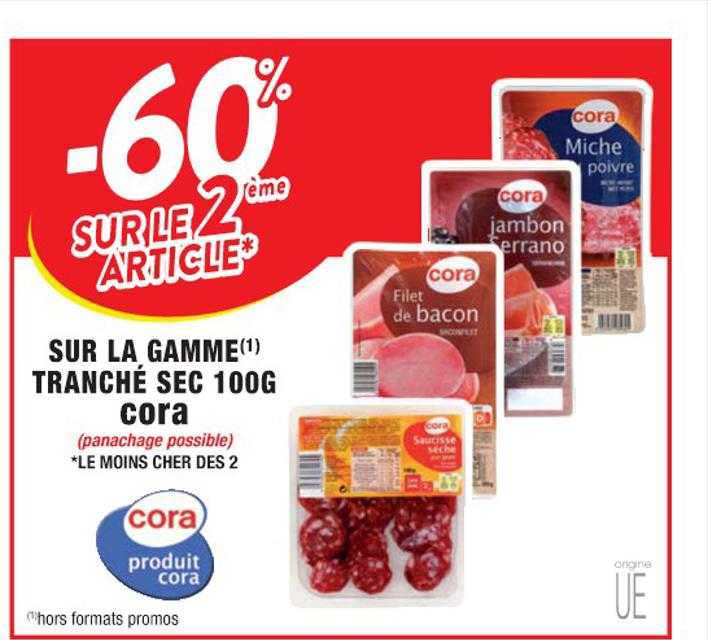 la gamme tranché sec 100g cora
