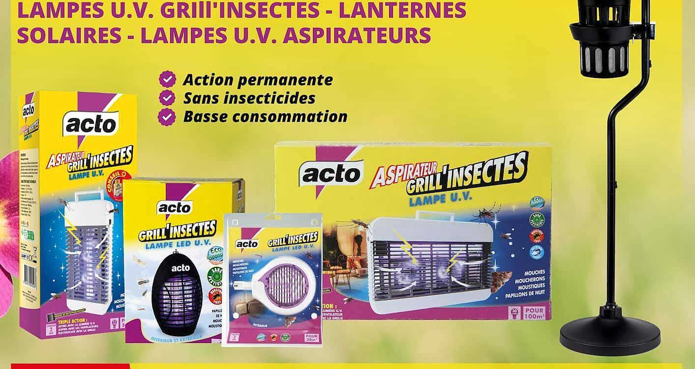 lampes u.v. grill"insectes - lanternes solaires - lampes u.v. aspirateurs acto