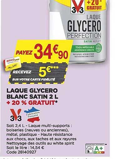 laque glycero blanc satin 2l 3v3